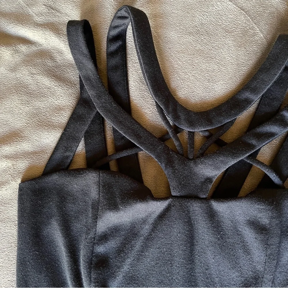 Avec Black Strappy Mini Dress
